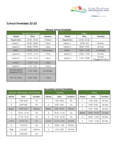 School Timetable 22-23
